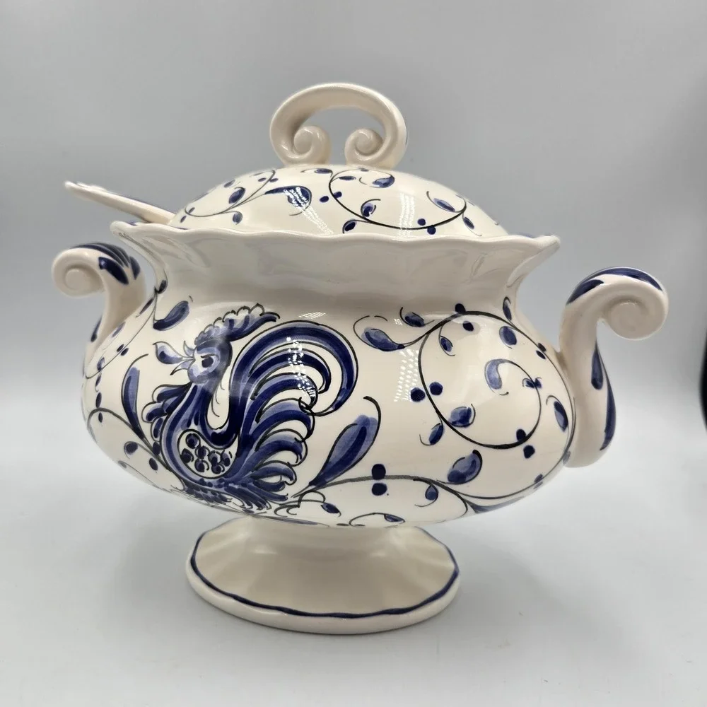 VTG Anfora Agueda Portugal Hand Painted Porcelain 10